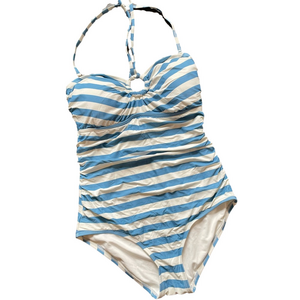 Michael Kors Blue and White One Piece Swimsuit size 10